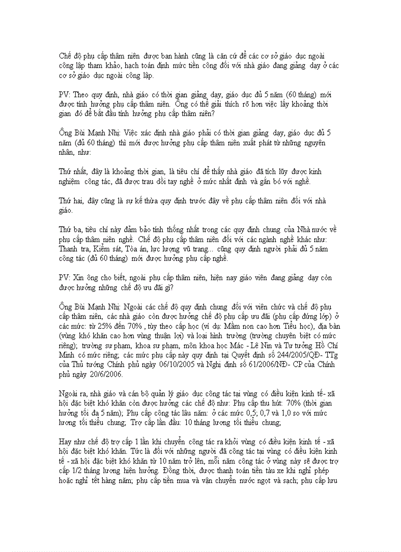 image for page Các khoản phụ cấp thâm niên nhà giáo