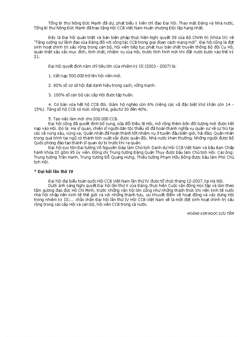 image for page Các kỳ đại hội của hội cựu chiến binh việt nam