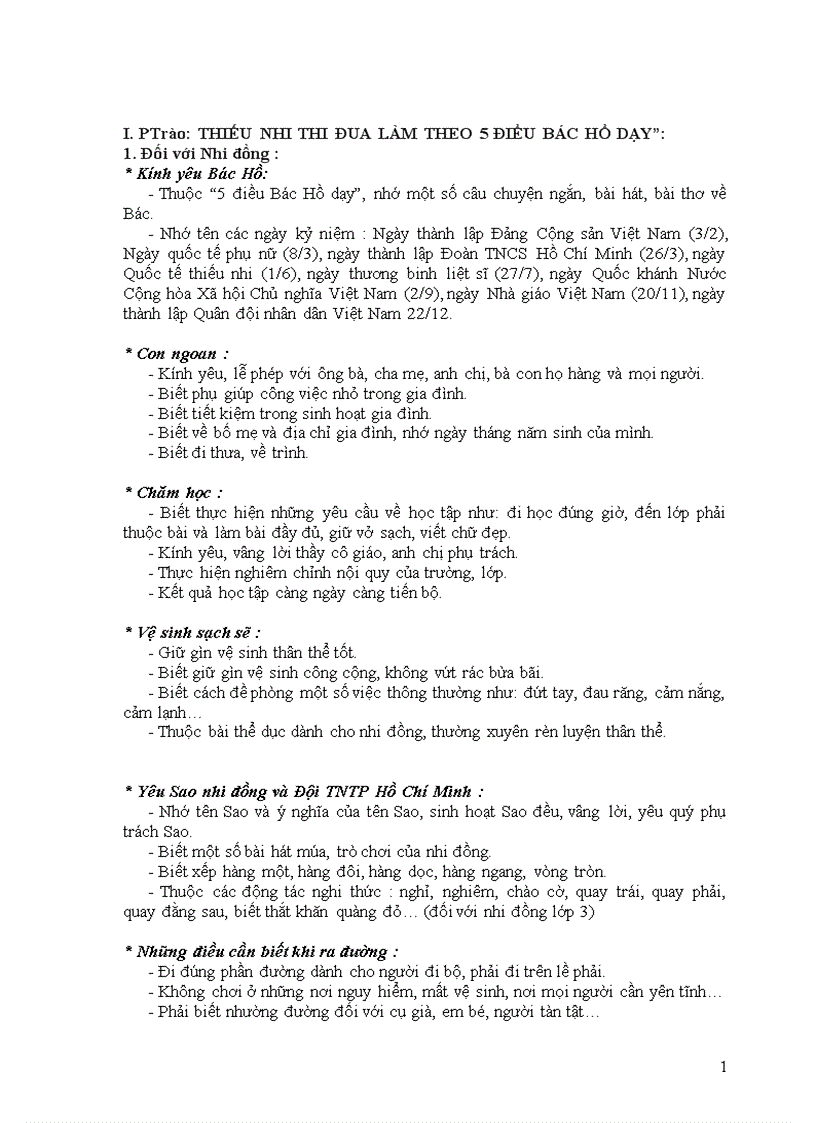 image for page Các kỹ năng cần đạt của Liên chi đội