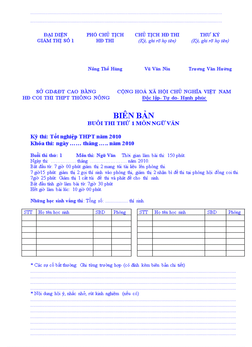 image for page Cac loai bieu mau bien ban ki thi