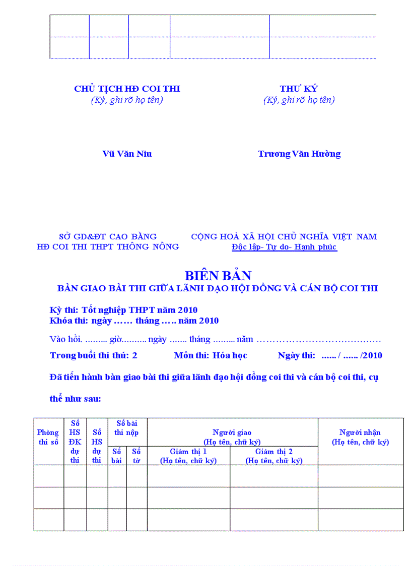 image for page Cac loai bieu mau bien ban ki thi