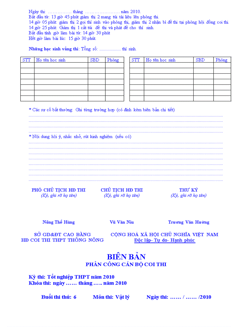 image for page Cac loai bieu mau bien ban ki thi