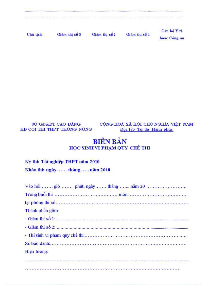 image for page Cac loai bieu mau bien ban ki thi