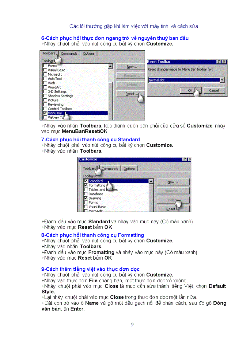 image for page Cac loi may tinh thuong gap va cach khac phuc