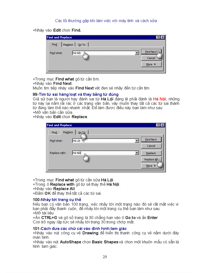 image for page Cac loi may tinh thuong gap va cach khac phuc