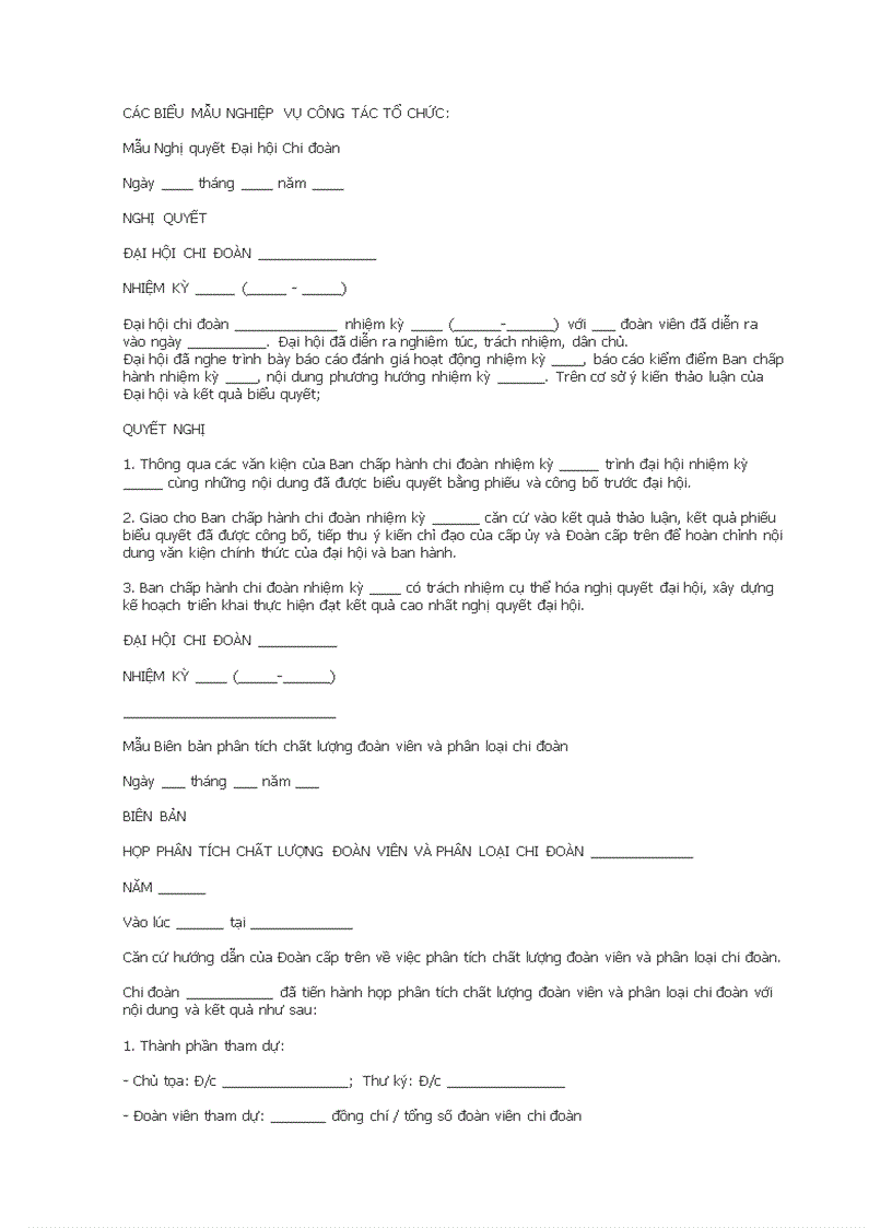 image for page Các Mẫu biên bản Đoàn