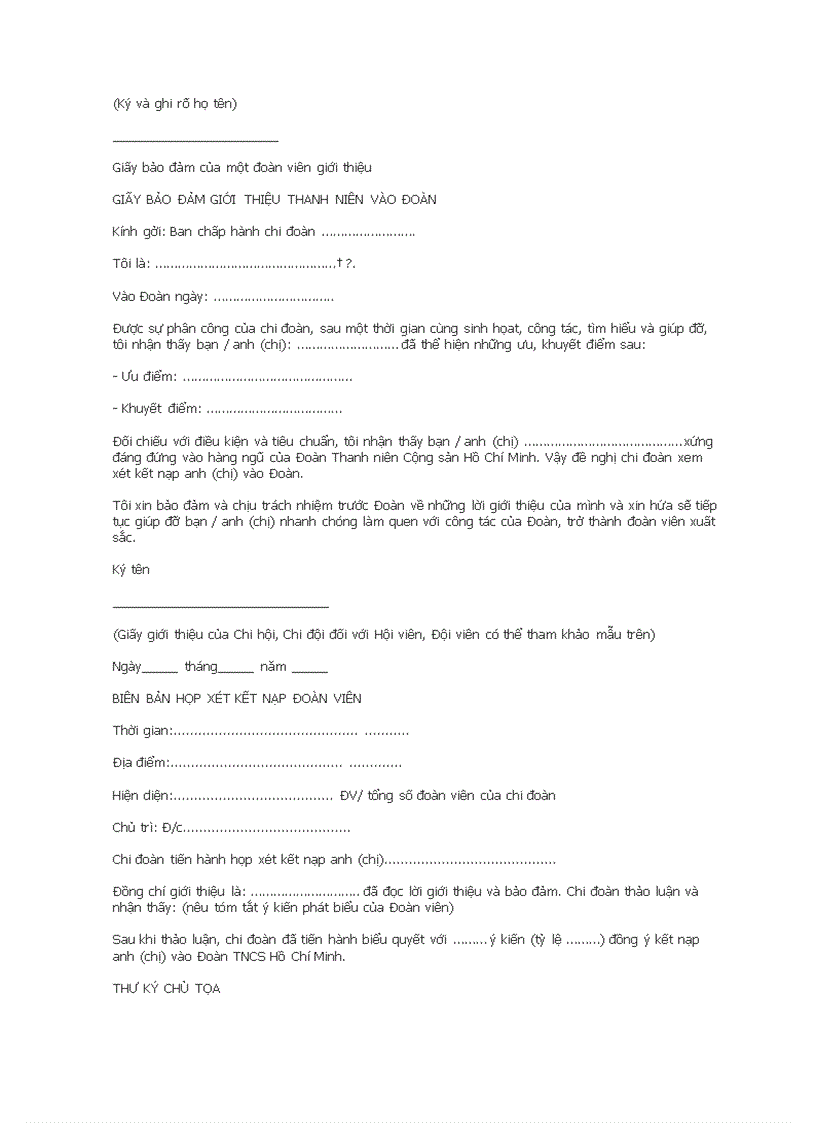 image for page Các Mẫu biên bản Đoàn