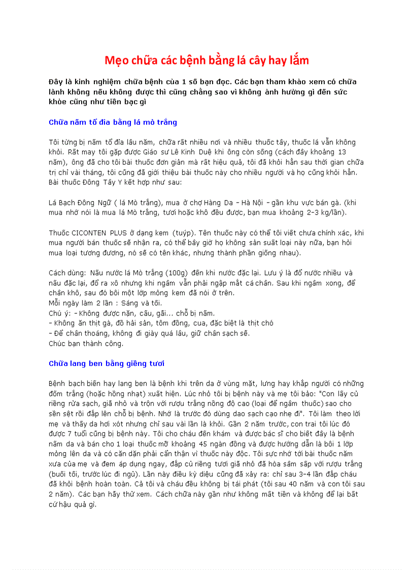 image for page Cac meo chua benh hay