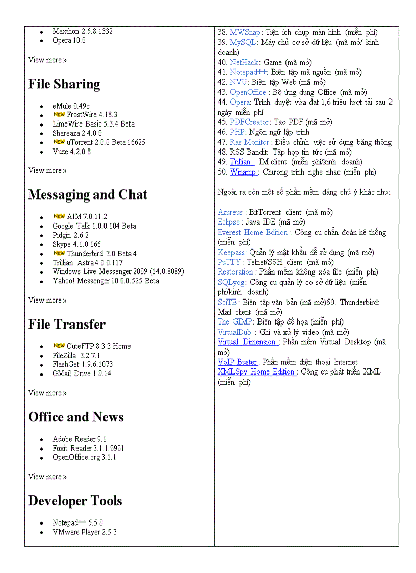 image for page Các phần mềm thông dụng
