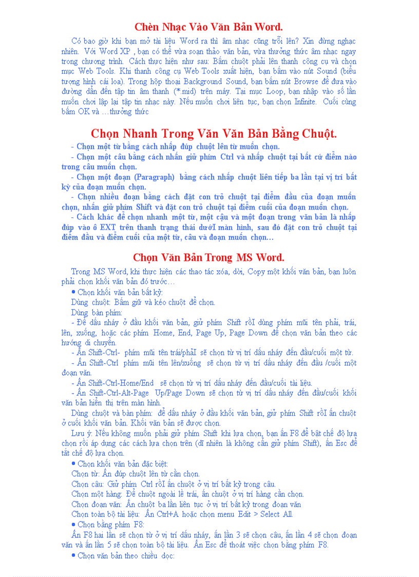 image for page Các thủ thuật trong Word