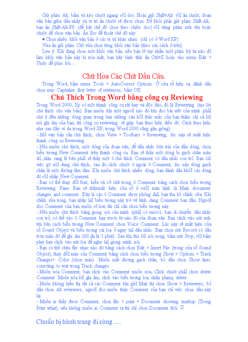 image for page Các thủ thuật trong Word