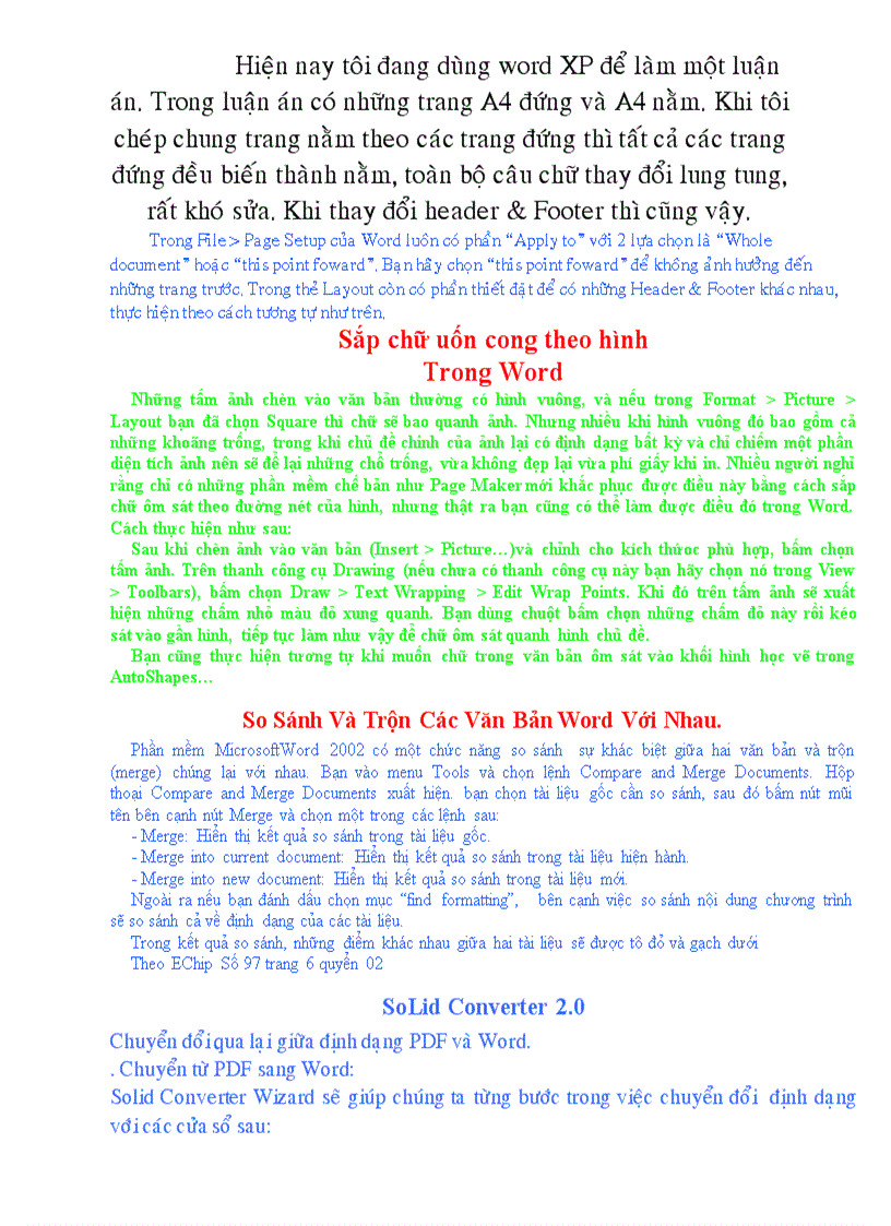 image for page Các thủ thuật trong Word