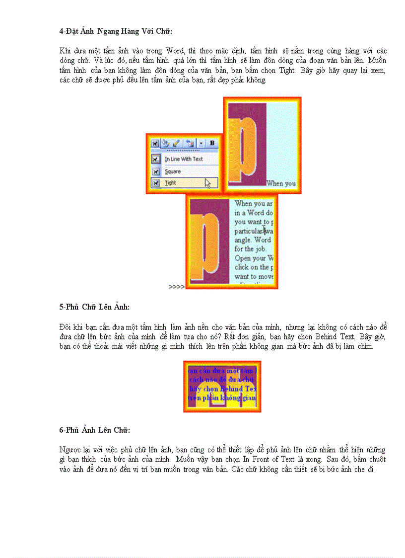 image for page Các thủ thuật với ảnh trong Word