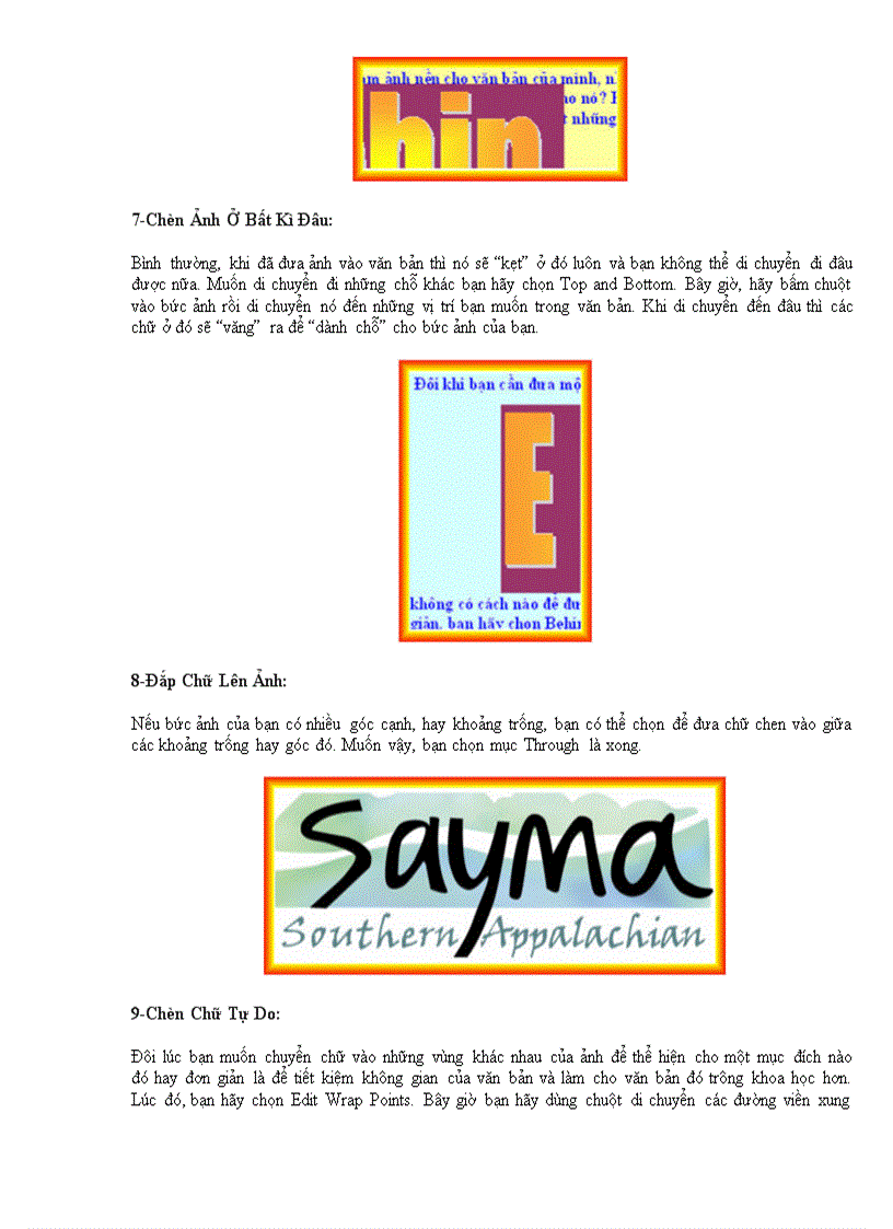 image for page Các thủ thuật với ảnh trong Word