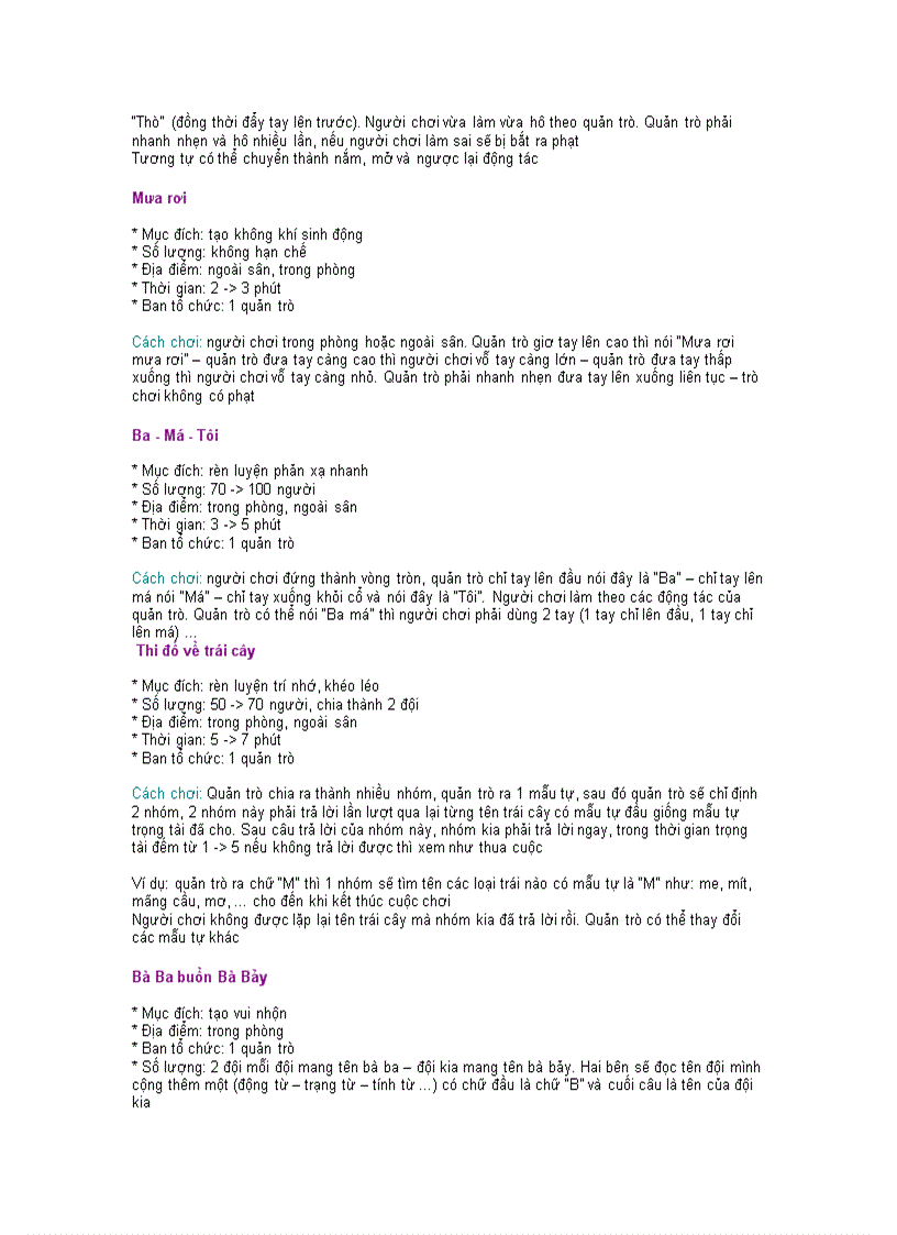 image for page Các trò chơi trong đêm lửa trại