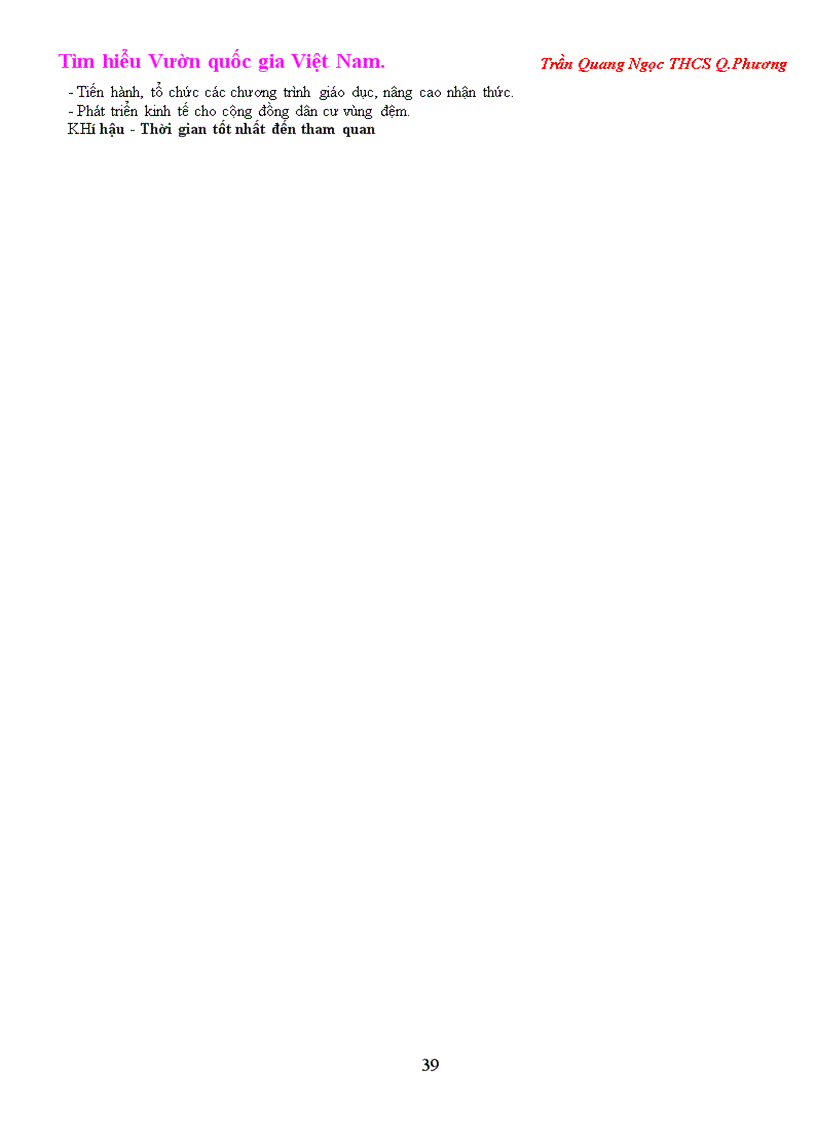 image for page Các vườn Quốc gia ở Việt Nam