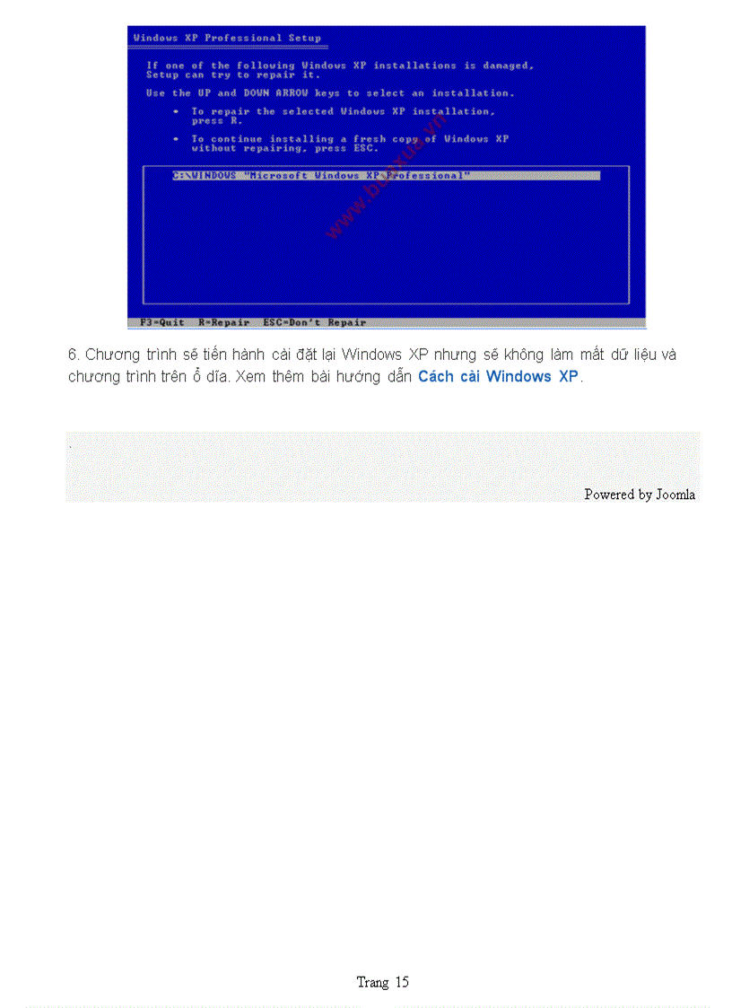 image for page Cách cài đặt windwnxp