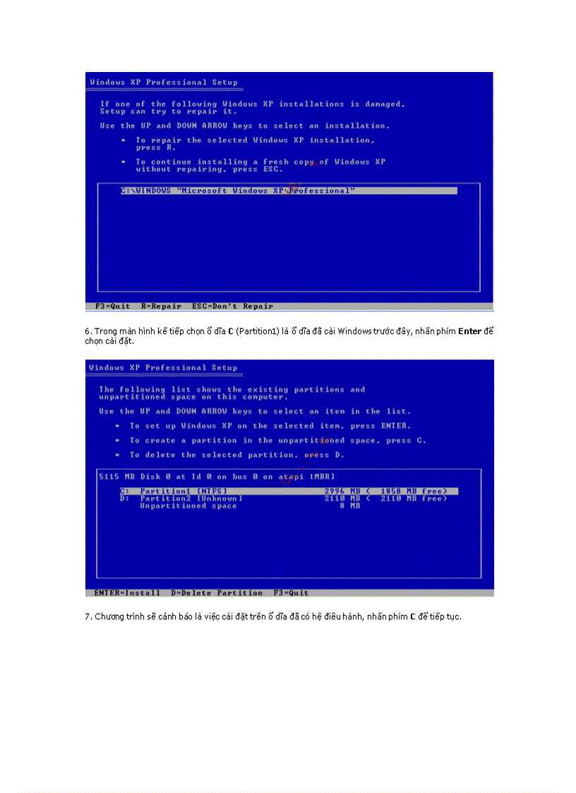 image for page Cách cài mới Win XP không bị mất tài liệu