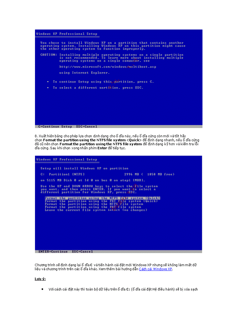 image for page Cách cài mới Win XP không bị mất tài liệu