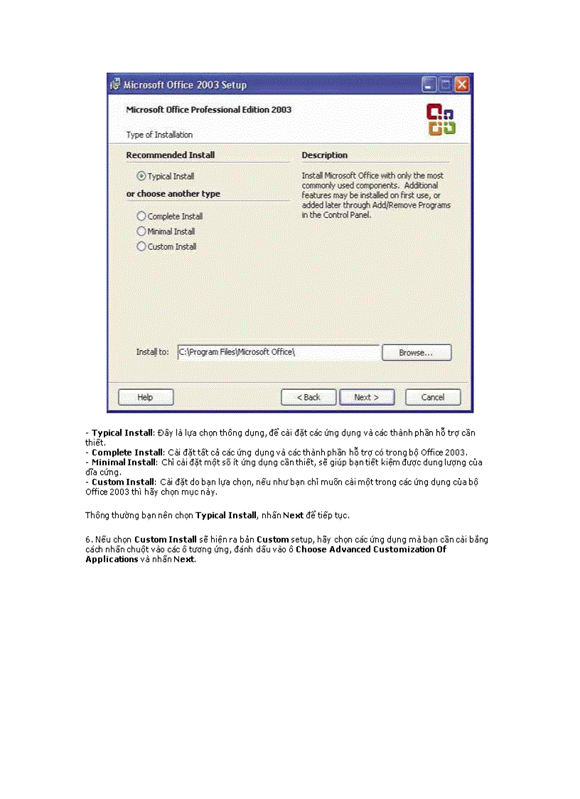 Cách cài office 2003