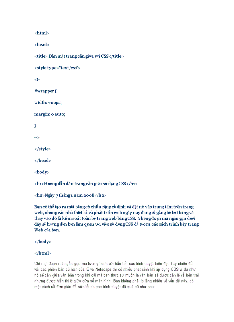 image for page Cách căn giữa trang Web sử dụng CSS