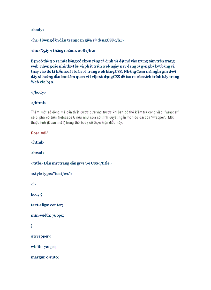 image for page Cách căn giữa trang Web sử dụng CSS