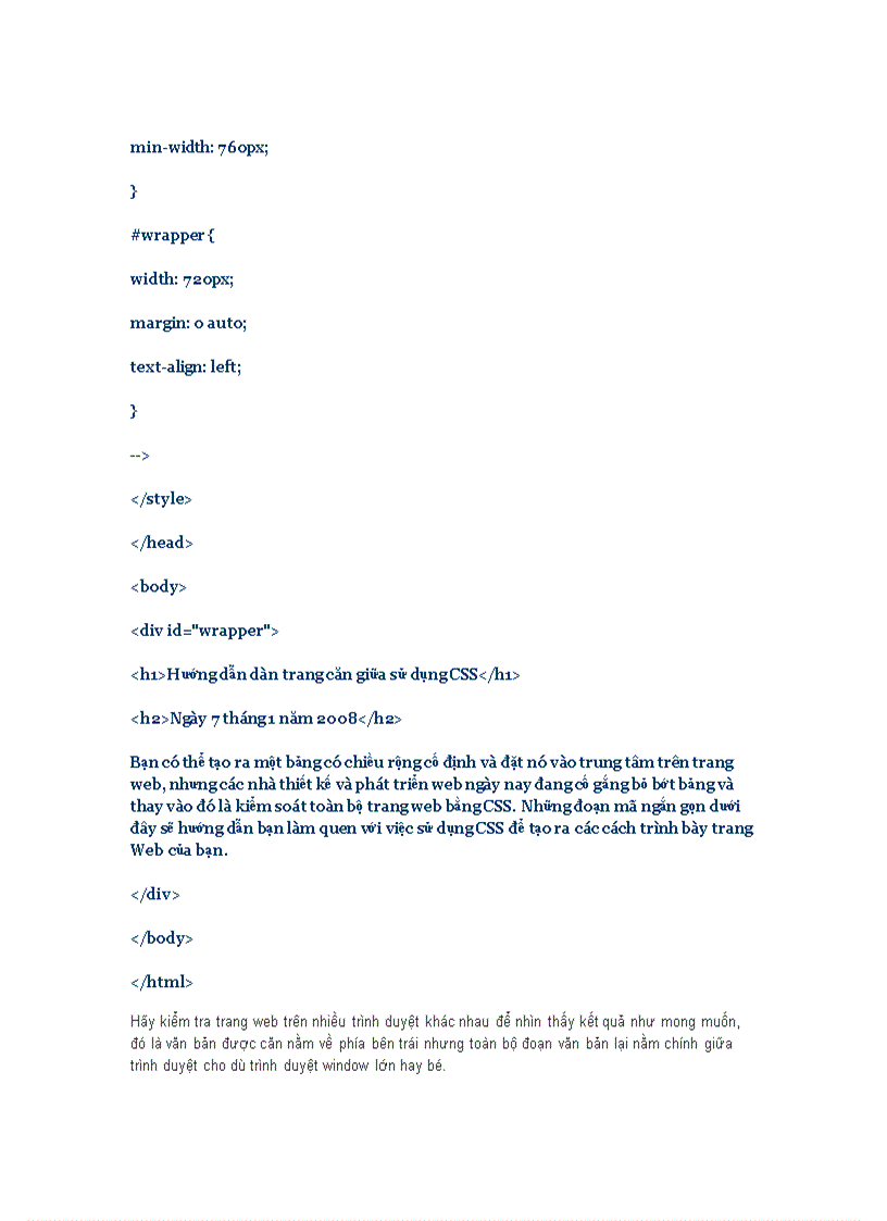 image for page Cách căn giữa trang Web sử dụng CSS