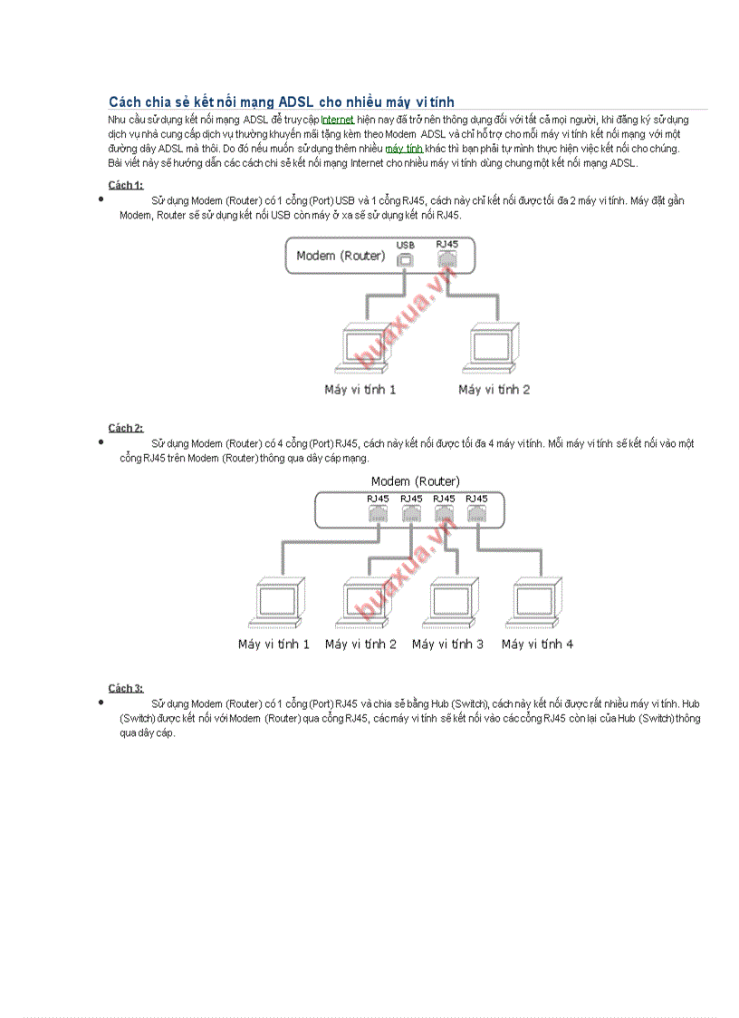 image for page Cách chia sẻ kết nối mạng ADSL cho nhiều máy vi tính