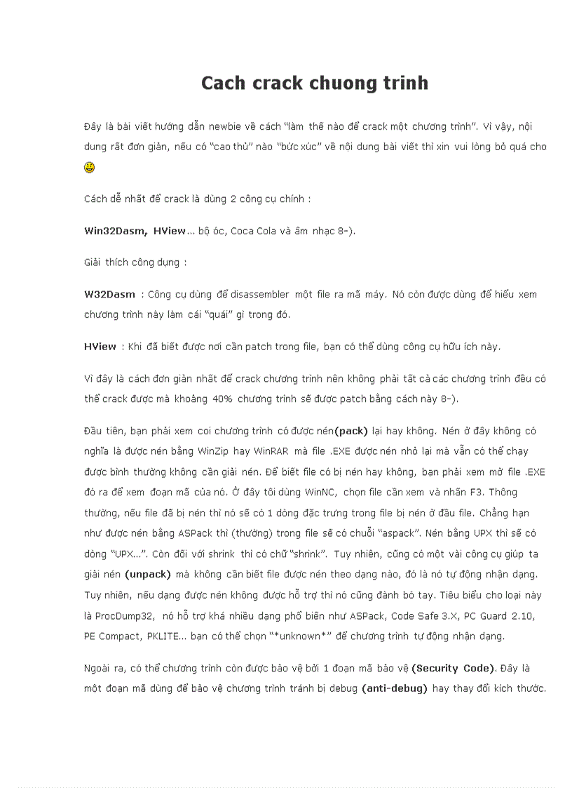 image for page Cach crack chuong trinh