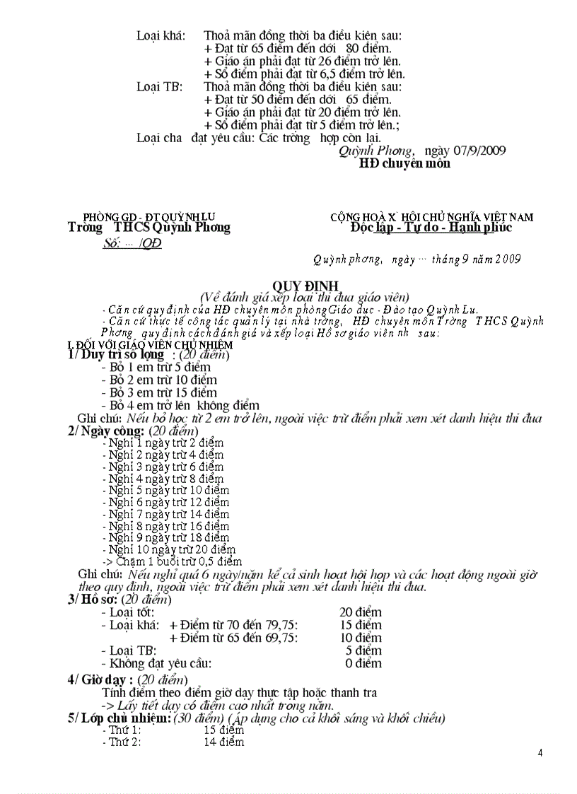 image for page Cách đánh giá xếp loại GV hay lam
