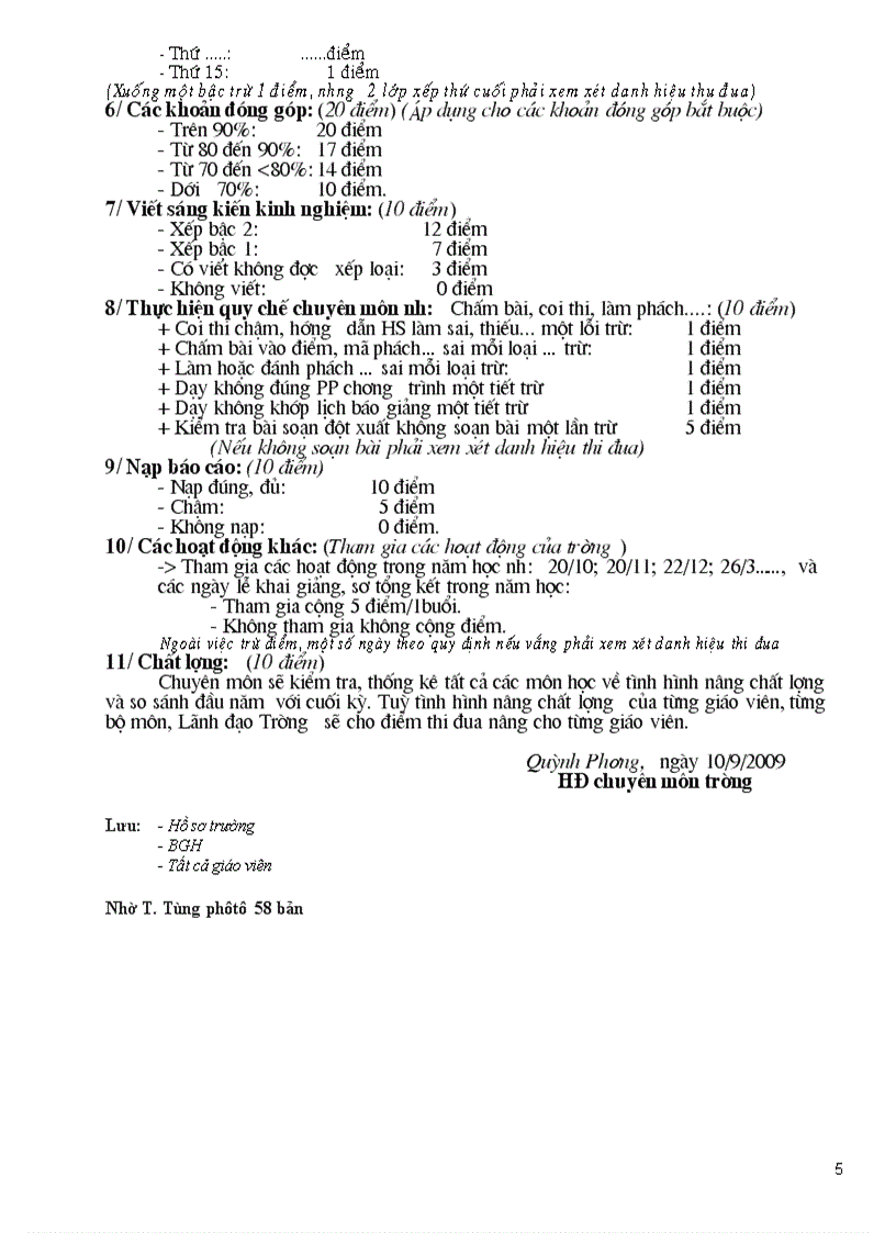 image for page Cách đánh giá xếp loại thi đua GV