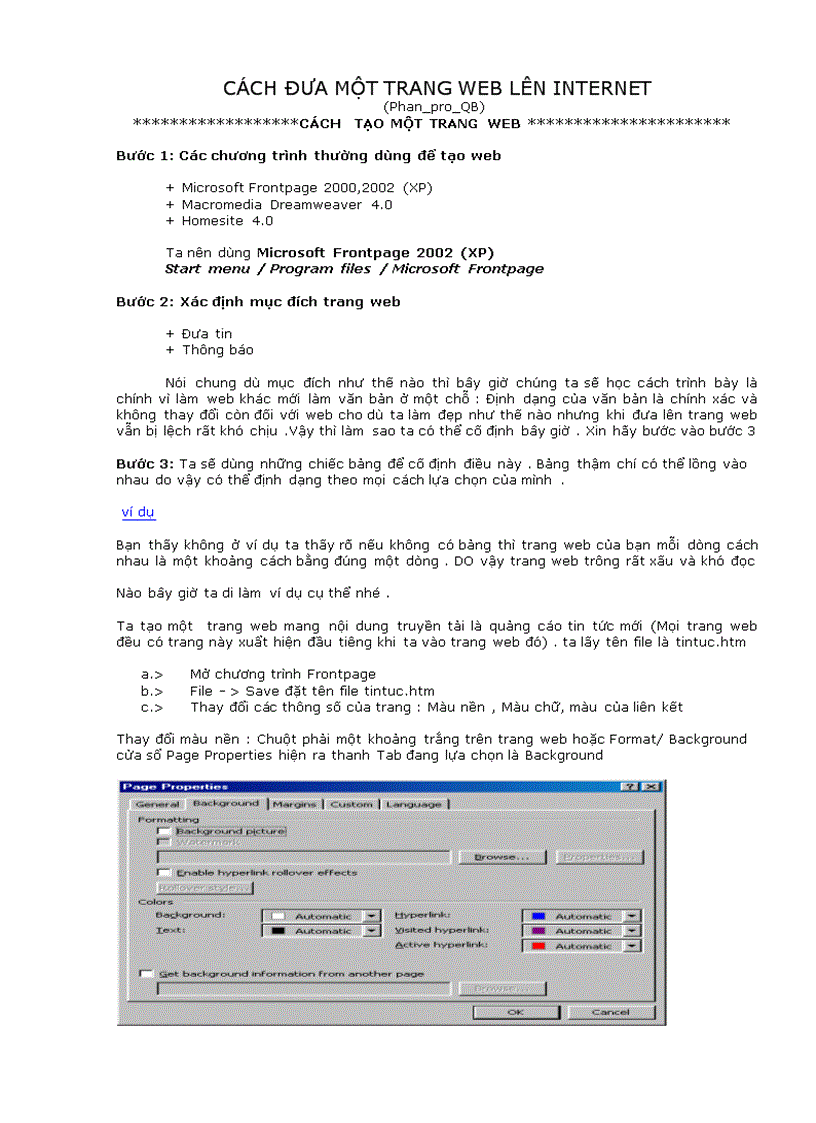 image for page Cách đưa một trang Web lên Internet