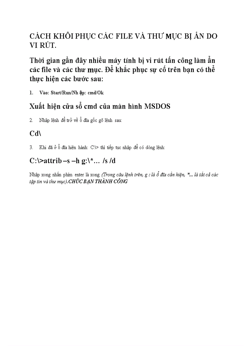 image for page Cach khoi phuc cac file bi an do vi rut doc