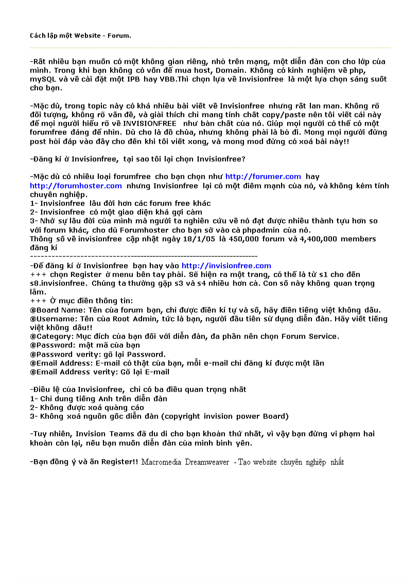 image for page Cách lập trang web