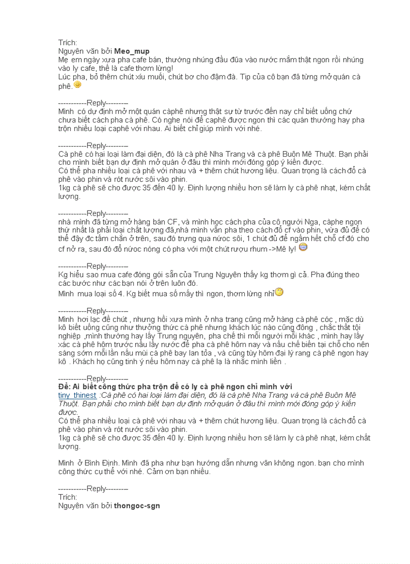 image for page Cách pha trộn cà phê cafe ngon nhất hành tinh