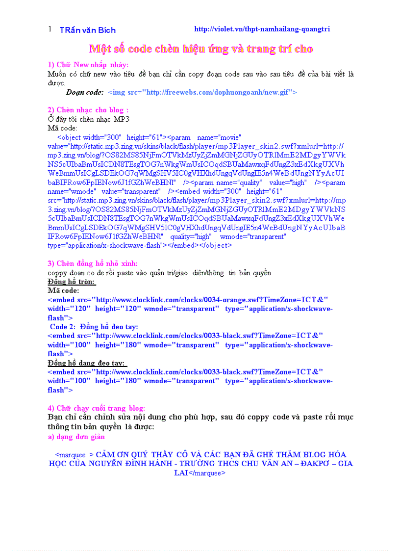 image for page Cach tao hieu ung cho web