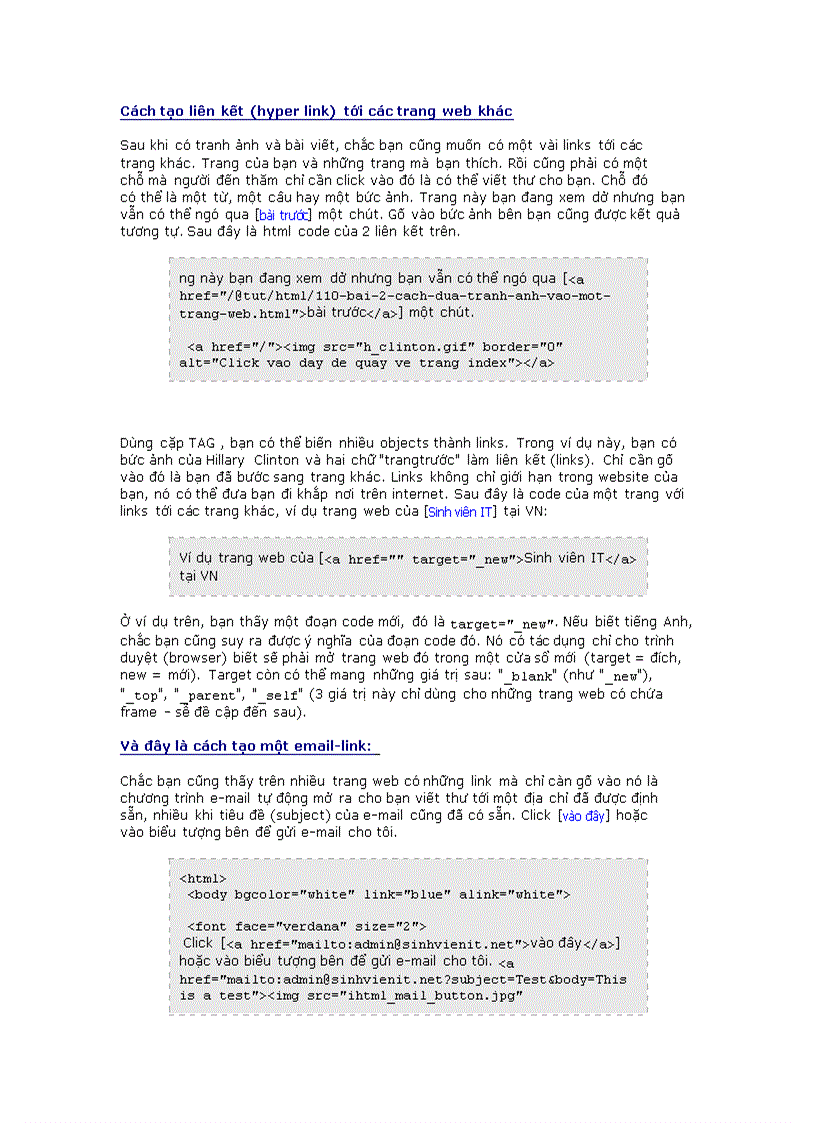 image for page Cach tao lien ket toi cac Web