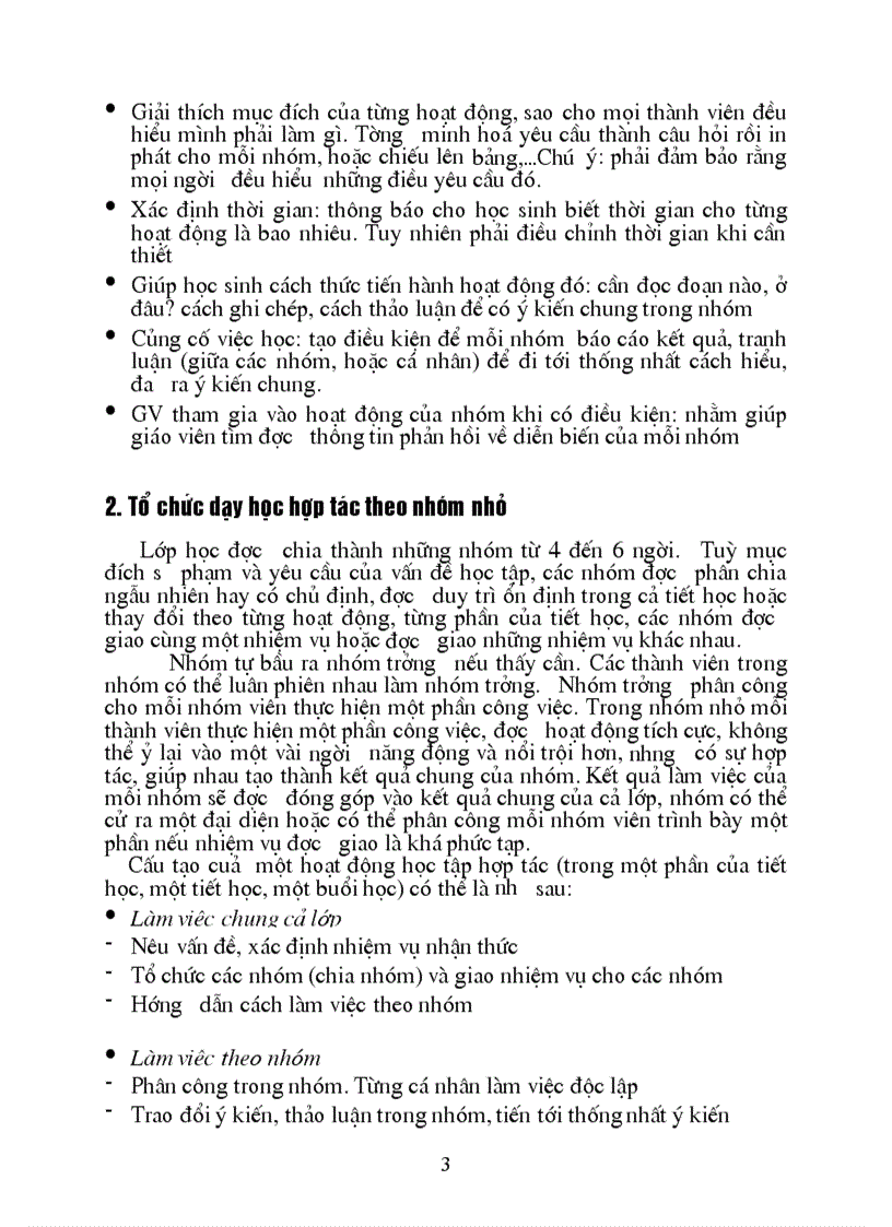 Cách tổ chức hoạt động nhóm