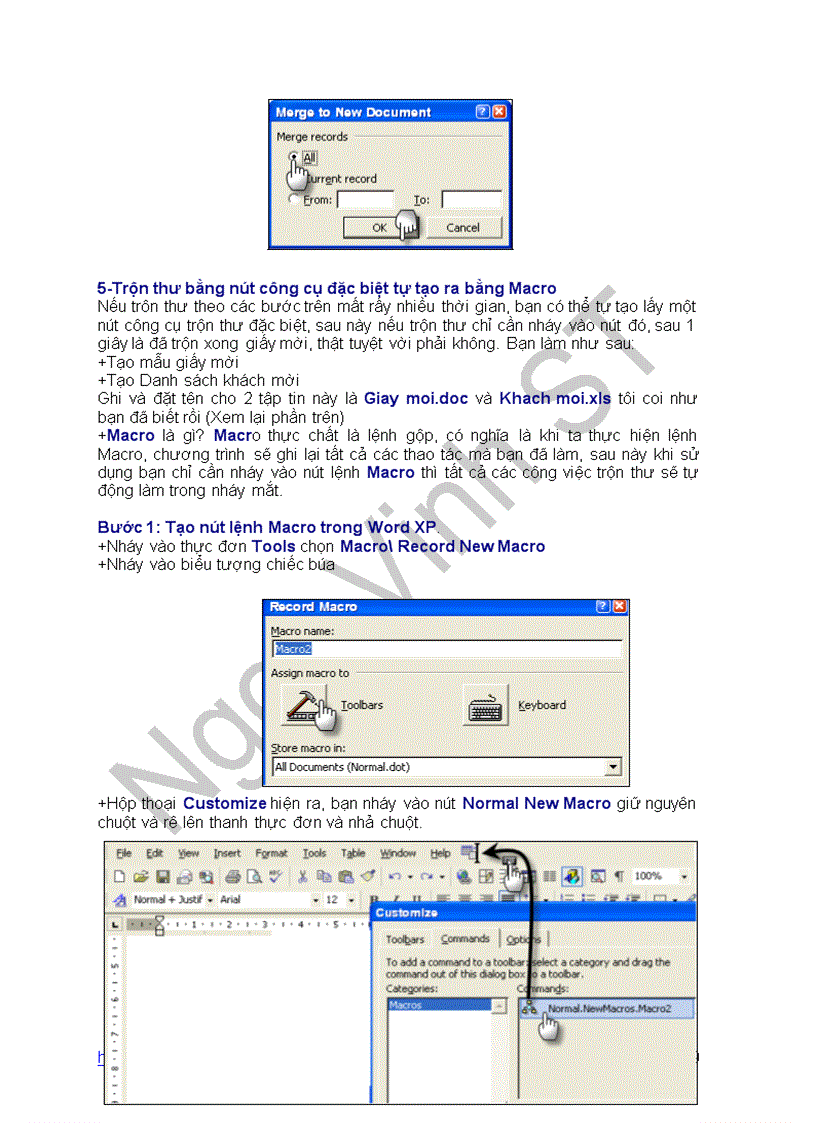 image for page Cách trộn thư trong Word XP