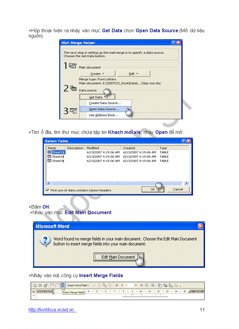 image for page Cách trộn thư trong Word XP
