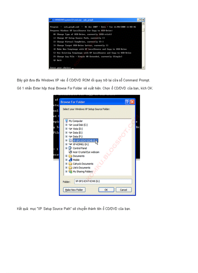 image for page Cài đặt Windows XP từ ổ USB Flash