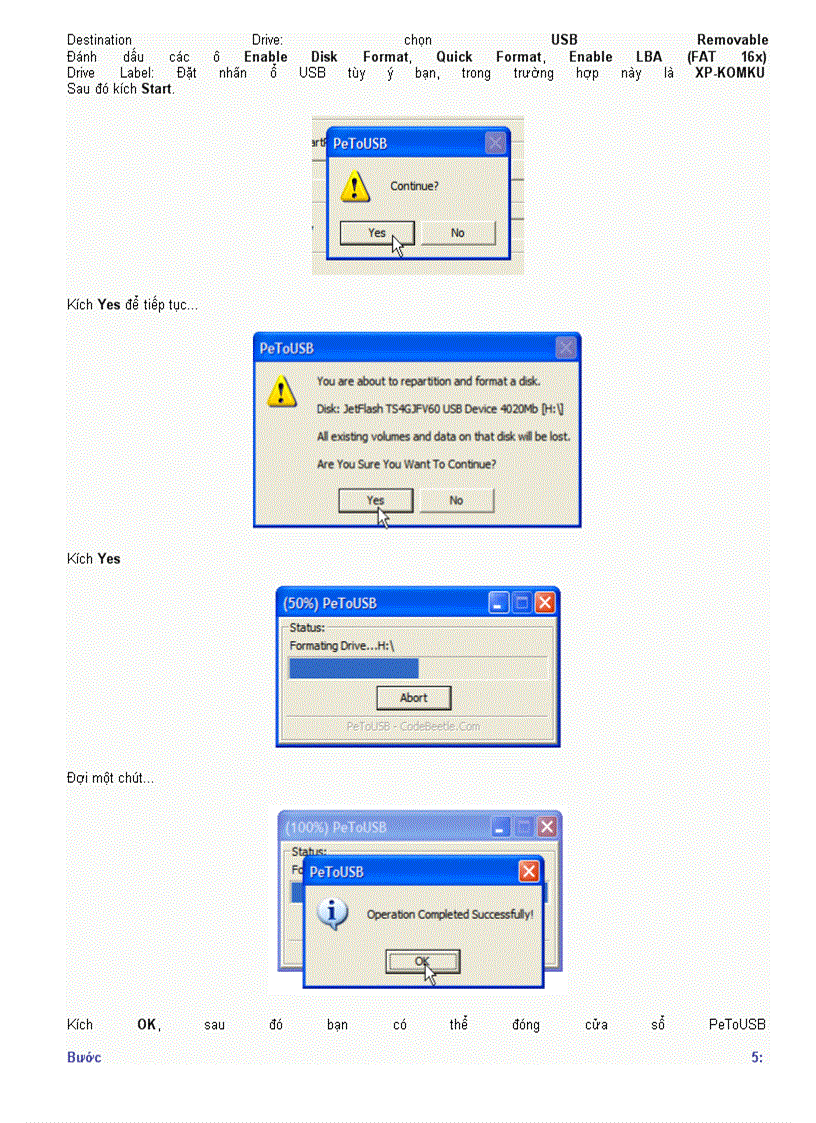 image for page Cài đặt WinXP từ USB đã làm thành công
