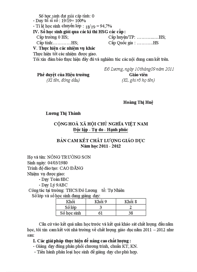 image for page Cam kết thi đua tổ tự nhiên