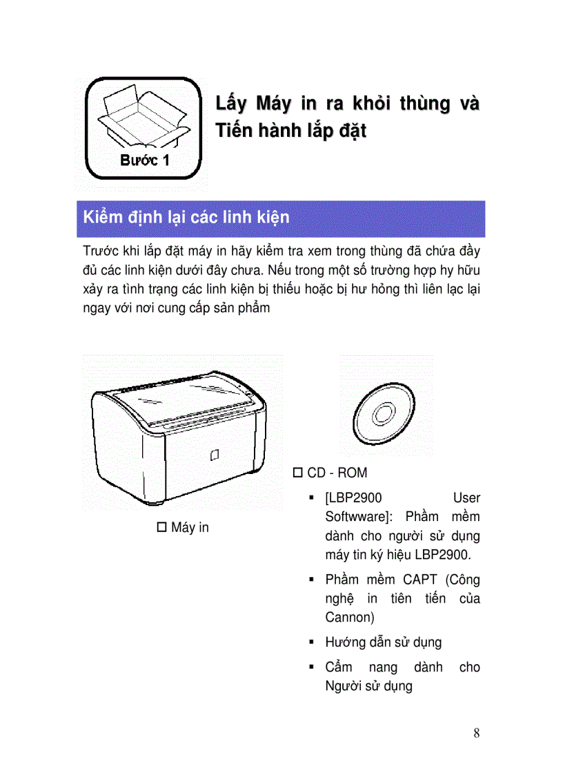 image for page Cẩm nang lắp đặt và sử dụng máy in