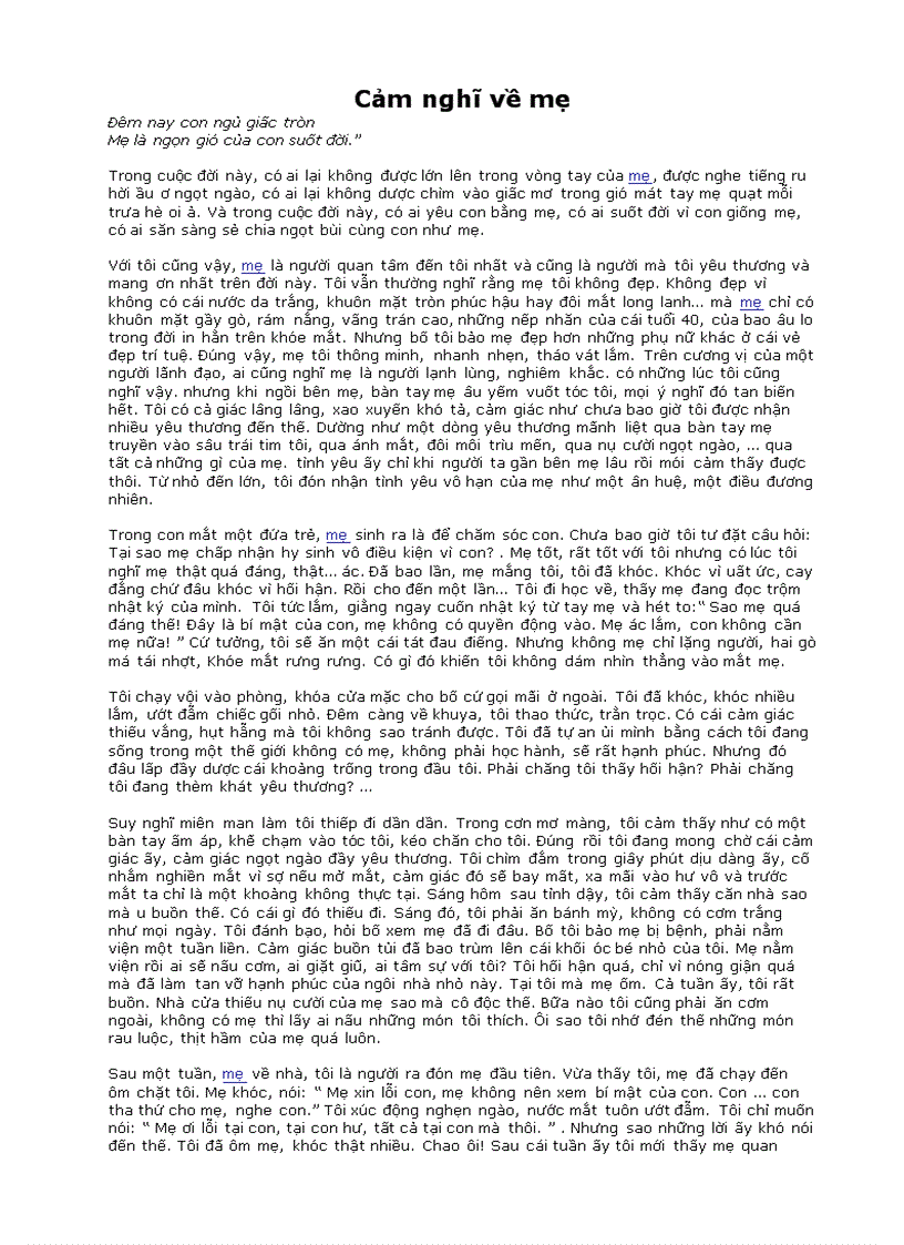 image for page Cảm nghĩ về mẹ