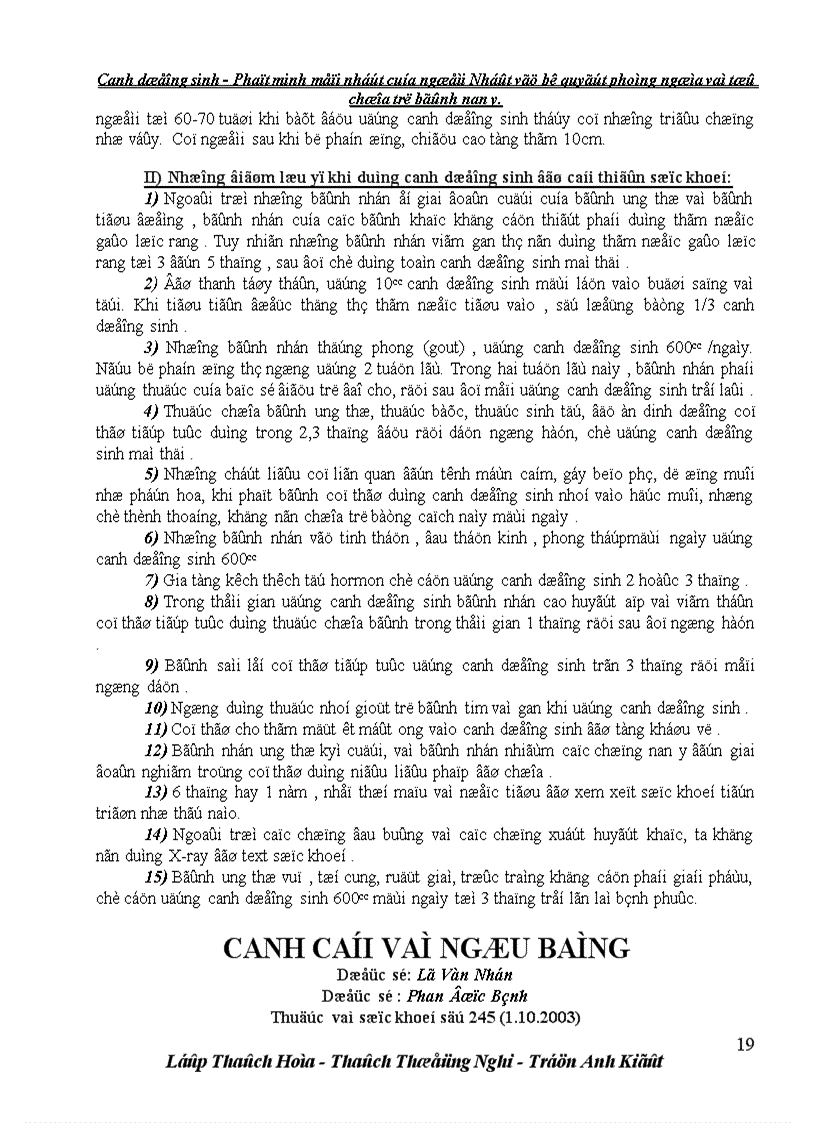 image for page Canh dưỡng sinh Bài thuốc quý