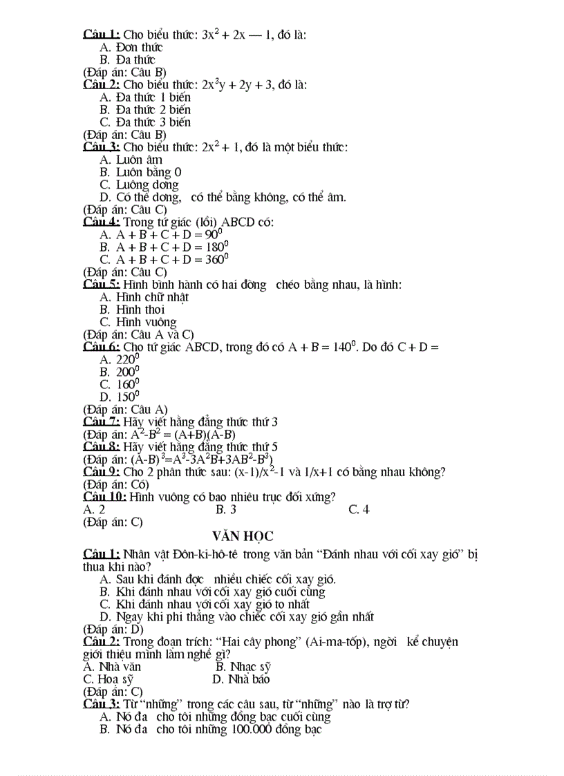 image for page Câu hỏi rung chuông vàng K8