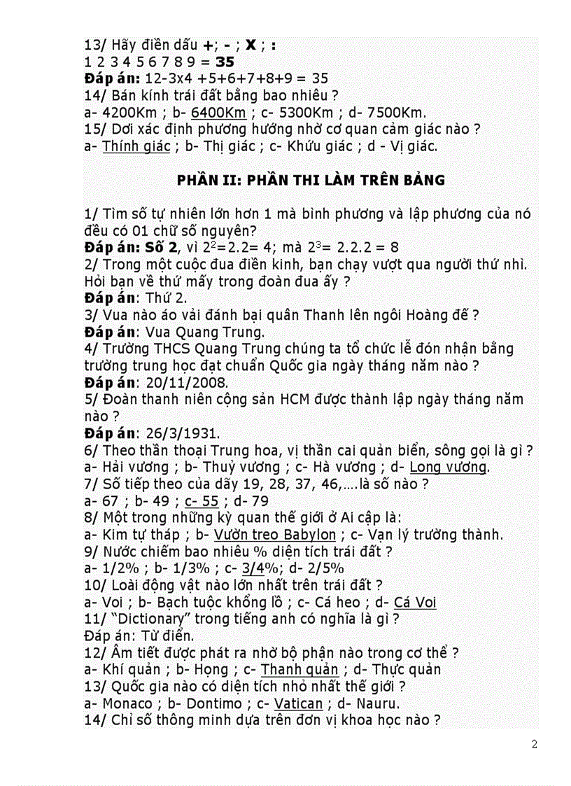 image for page Câu hỏi Sĩ tử