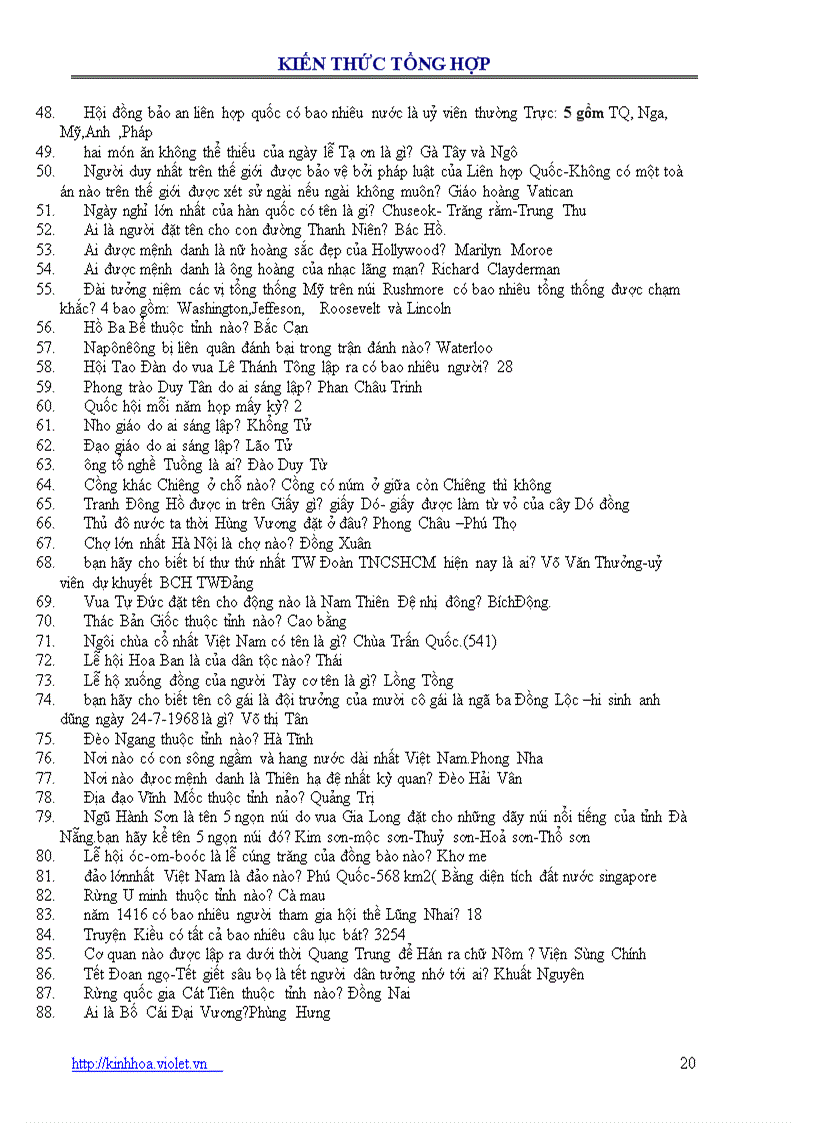 image for page Câu hỏi tổng hợp có ĐA