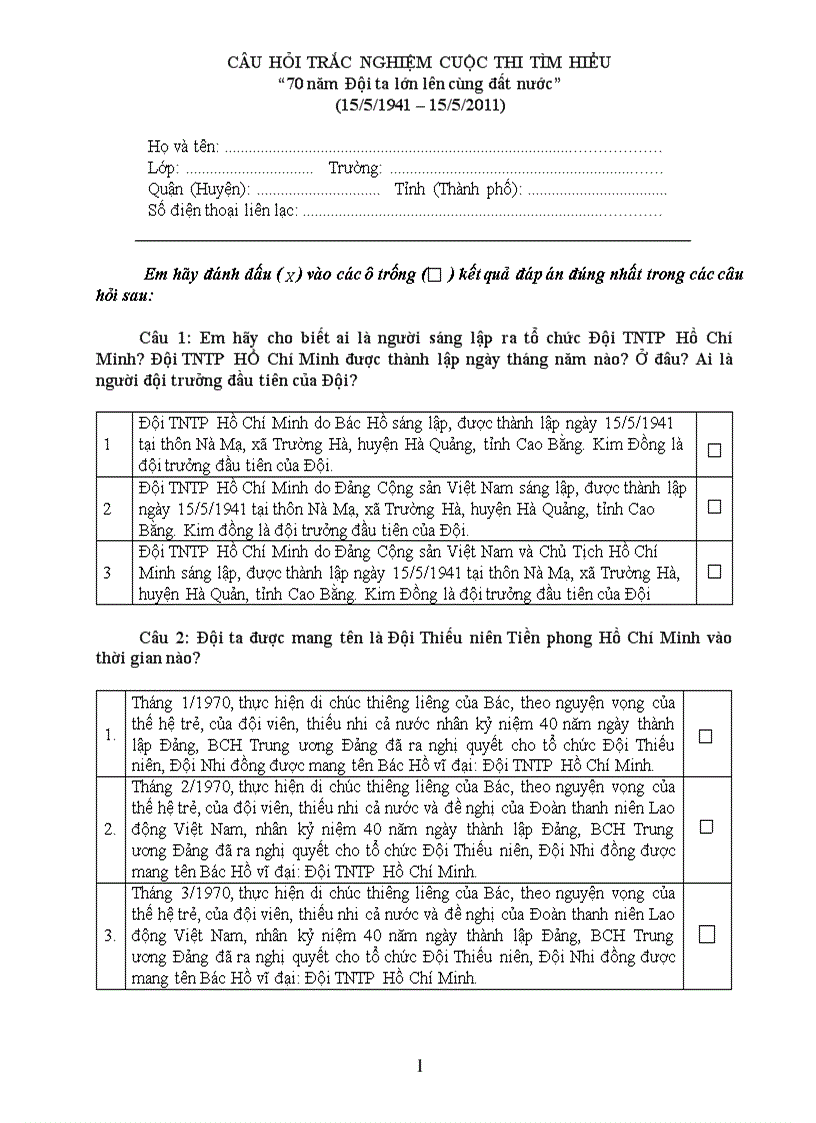 image for page CÂU HỎI TRẮC NGHIỆM CUỘC THI TÌM HIỂU doc